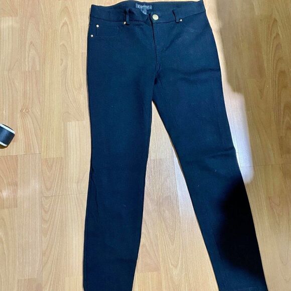 INC Black Petite Leggings Zipper Fly & Button - Picture 4 of 4